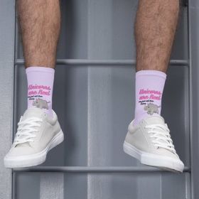 Unicorns Are Real Rhino Print Funny Novelty Socks (size: M)