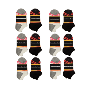 PBG Children Cotton Blend Low Cut Socks, 2-4 Size, Black & White, (Style: 12 Pair)