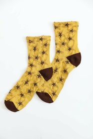 Eco-Friendly Star Design Socks (Color: Mustard)