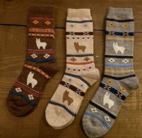 Alpaca Watching Socks (Color: Grey, size: Adult Small)