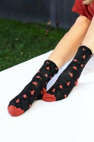 Eco-Friendly Star Design Socks (Color: Black)