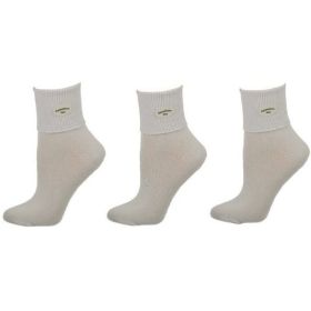 Classic Ribbed Single Cuff Pima Cotton 3 Pairs School Uniform Socks (Color: White, size: X-Large)