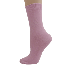 Women's Bamboo Crew Socks in a Classic Diamond Argyle Pattern (Color: Pink, size: L)