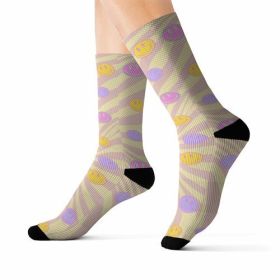 Retro Happy Face Fun Novelty Socks (size: M)