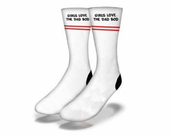 GIRLS LOVE THE DAD BOD Funny Dad Socks (size: Junior)