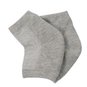 Moisturizing Heel Socks for Cracked Heel - Gel Sock 1 Pair/2pcs (Color: Grey)