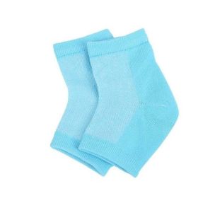 Moisturizing Heel Socks for Cracked Heel - Gel Sock 1 Pair/2pcs (Color: Blue)