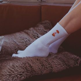 Rocket Fuel - Embroidered Socks (Color: White, size: S/M)