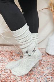 Hummingbird Knee High Socks (Color: Heather Gray)