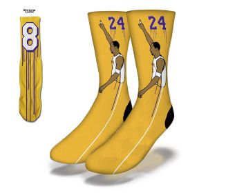 BLACK MAMBA OUT Fun Basketball Socks (Yellow) (size: Adult)