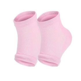 Moisturizing Heel Socks for Cracked Heel - Gel Sock 1 Pair/2pcs (Color: Pink)