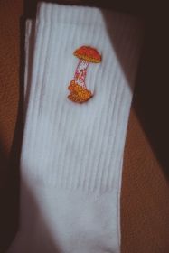 Rocket Fuel - Embroidered Socks (Color: Black, size: L/XL)