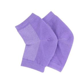 Moisturizing Heel Socks for Cracked Heel - Gel Sock 1 Pair/2pcs (Color: Purple)