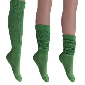 Green Slouch Socks for Women Premium Cotton Knee Socks (Package Quantity: 3 Pair)
