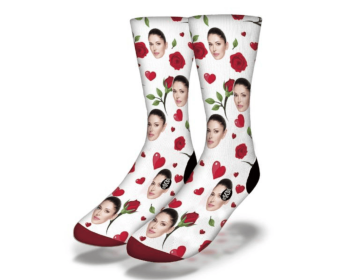 Valentine's Day Custom Socks (size: Junior)