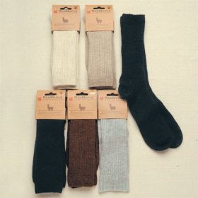 Copper Crew Alpaca Socks (Color: Silver, size: large)