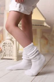 White Kids Slouch Socks 1 Pair 3 to 15 Years Old (size: 9-12 Years)