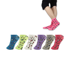 Womens Socks Stylish Cheetah Print 9-11 Assorted Pack (Style: 12 Pairs)