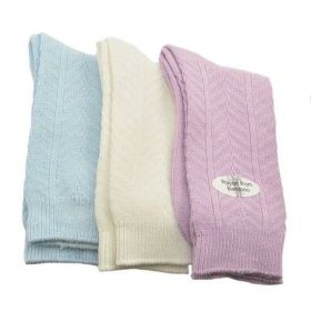 Chevron Pattern Medium Weight Bamboo Crew Socks 3 Pair Pack (Color: Assorted 2 (Lilac/Blue/White))