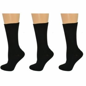 Organic Cotton Midweight Outdoor Unisex Athletic Crew Socks 3 Pair (Color: Black, size: S/Fits Shoe Size 9-1)