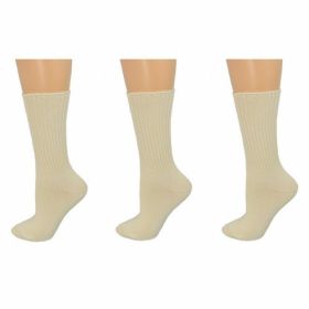 Organic Cotton Midweight Outdoor Unisex Athletic Crew Socks 3 Pair (Color: Natural, size: S/Fits Shoe Size 9-1)