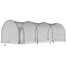 VEVOR Baseball Batting Cage, Softball and Baseball Batting Cage Net and Frame, Practice Portable Cage Net with Carry Bag (Net Installation Length: 33 ft, Product Configuration: Semi-Circular Fiberglass Frame + Net)